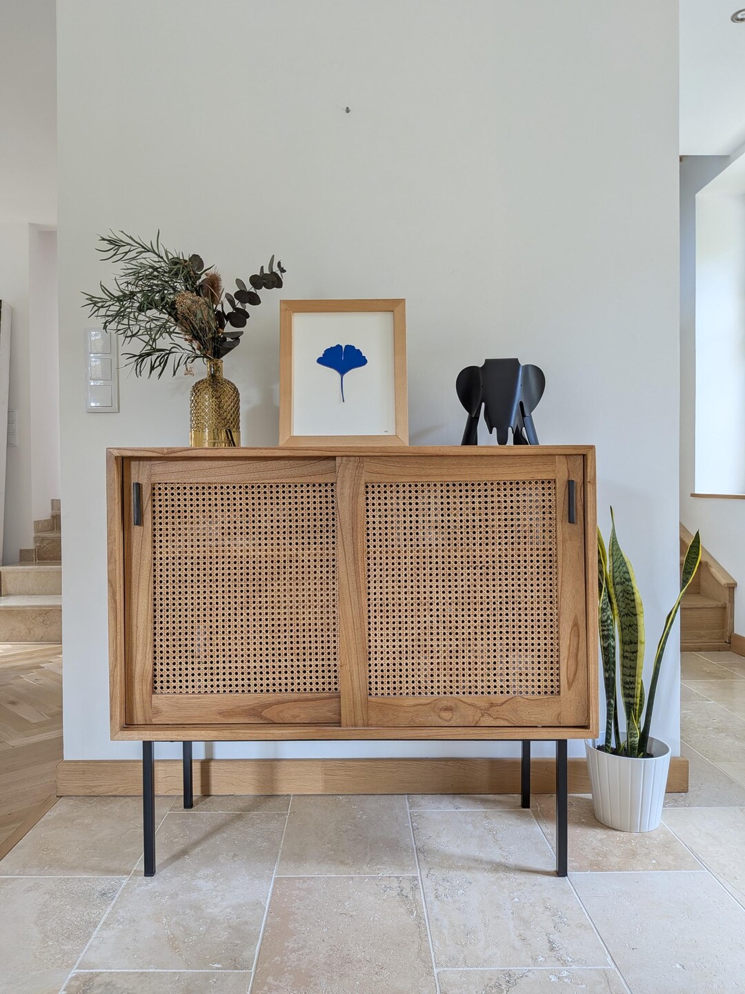 Ginkgo bleu aux détails dorés – vue 2