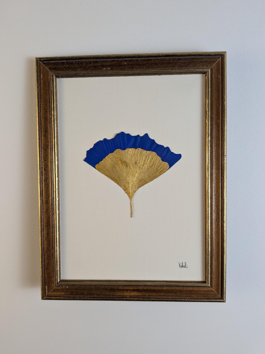 Duo de ginkgo bleu et doré – vue 2