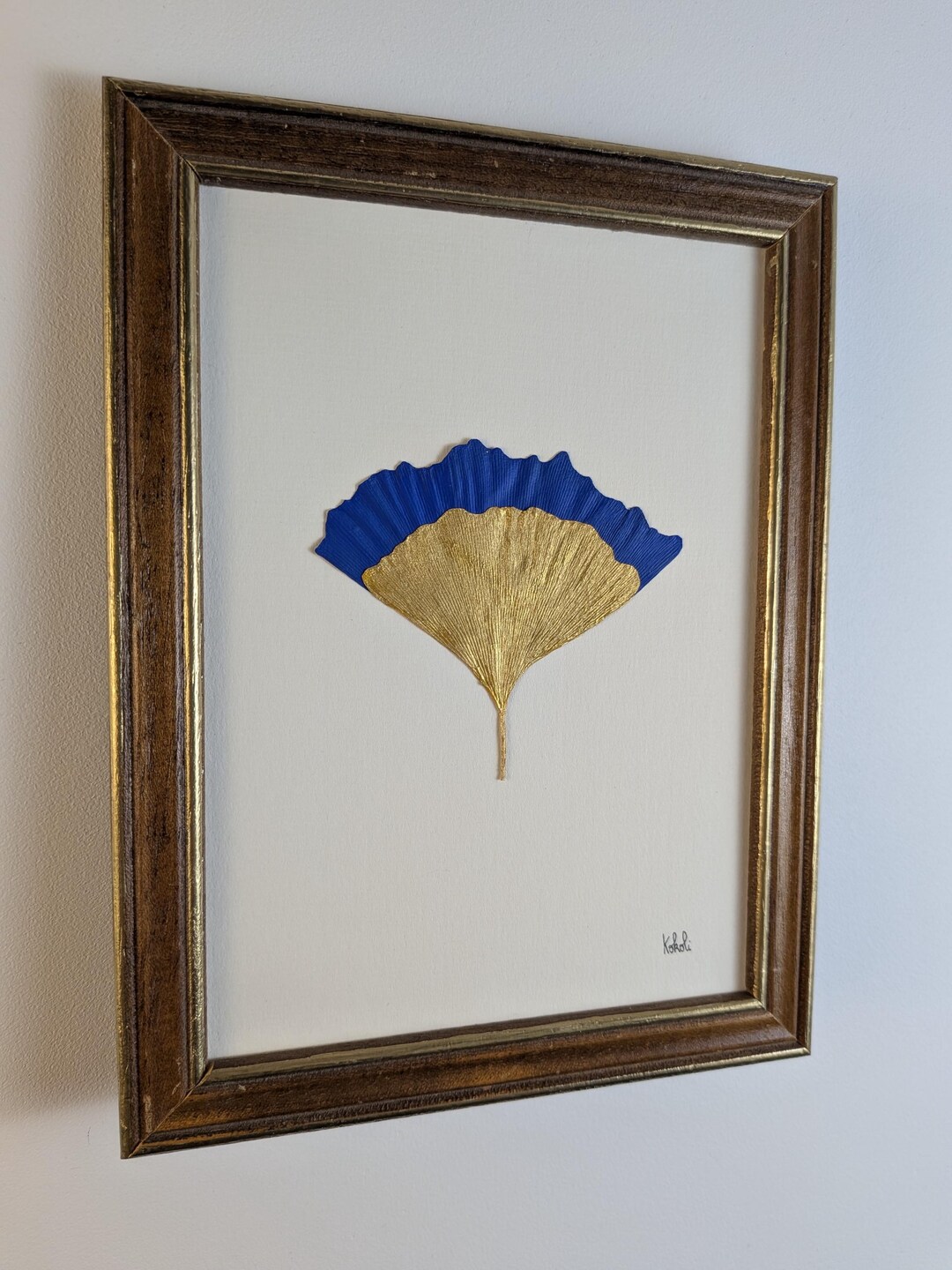 Duo de ginkgo bleu et doré – vue 3