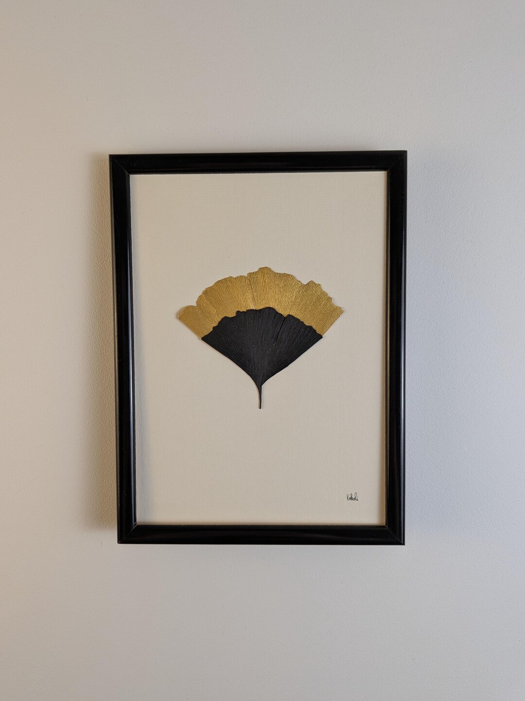 Duo de ginkgo noir et doré – vue 3
