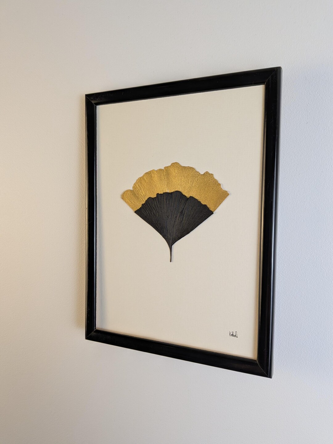 Duo de ginkgo noir et doré – vue 4