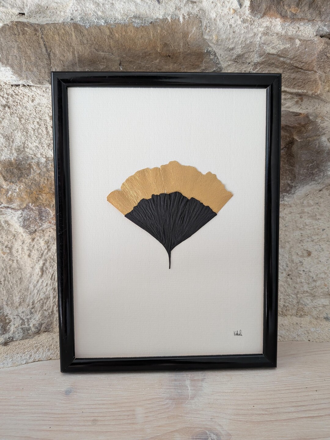 Duo de ginkgo noir et doré